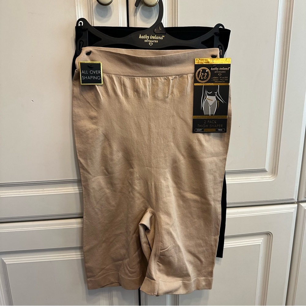 kathy ireland Nude/Black Thigh Shaper Shorts - 2 Pack